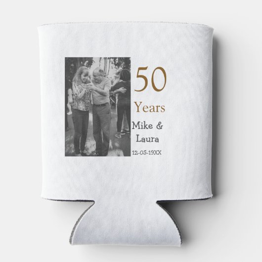Happy 50. Jubiläum fügen Sie Pärchen Namen Datum H Dosenkühler (Rückseite)