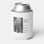 Happy 50. Jubiläum fügen Sie Pärchen Namen Datum H Dosenkühler (Kanne Rückseite)