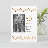 Happy 50. Jubiläum fügen Sie Pärchen Namen Datum H Einladung (Stehend Vorderseite)