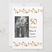 Happy 50. Jubiläum fügen Sie Pärchen Namen Datum H Einladung (Rückseite)