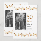 Happy 50. Jubiläum fügen Sie Pärchen Namen Datum H Einladung (Vorne/Hinten)