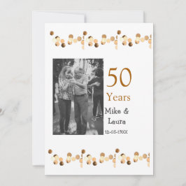 Happy 50. Jubiläum fügen Sie Pärchen Namen Datum H Einladung
