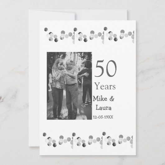 Happy 50. Jubiläum fügen Sie Pärchen Namen Datum H Einladung (Vorderseite)