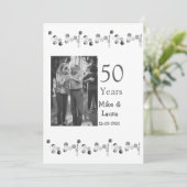 Happy 50. Jubiläum fügen Sie Pärchen Namen Datum H Einladung (Stehend Vorderseite)