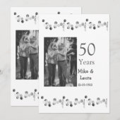 Happy 50. Jubiläum fügen Sie Pärchen Namen Datum H Einladung (Vorne/Hinten)