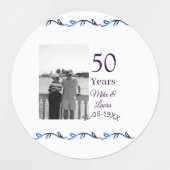 Happy 50. Jubiläum fügen Sie Pärchen Namen Datum H Etiketten (Design 2)