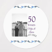 Happy 50. Jubiläum fügen Sie Pärchen Namen Datum H Etiketten (Design 1)