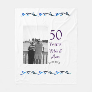 Happy 50. Jubiläum fügen Sie Pärchen Namen Datum H Fleecedecke