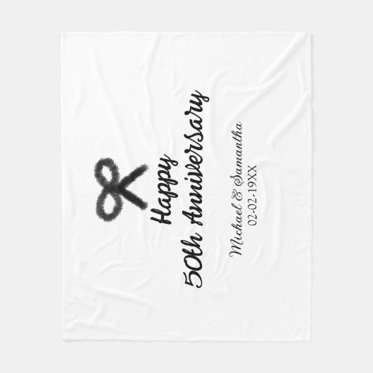 Happy 50. Jubiläum fügen Sie Pärchen Namen Datum H Fleecedecke (Vorderseite)