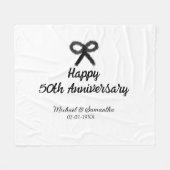 Happy 50. Jubiläum fügen Sie Pärchen Namen Datum H Fleecedecke (Vorderseite (Horizontal))