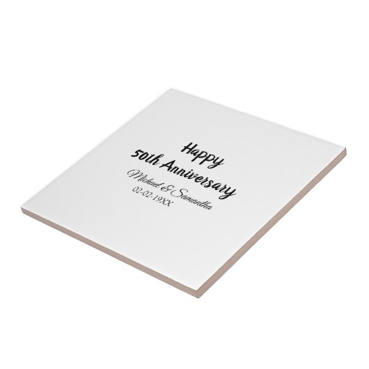 Happy 50. Jubiläum fügen Sie Pärchen Namen Datum H Fliese (Seite)