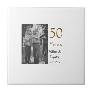 Happy 50. Jubiläum fügen Sie Pärchen Namen Datum H Fliese