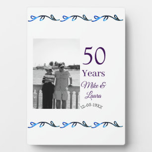 Happy 50. Jubiläum fügen Sie Pärchen Namen Datum H Fotoplatte