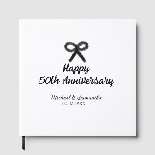 Happy 50. Jubiläum fügen Sie Pärchen Namen Datum H Gästebuch (Vorderseite)
