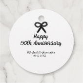 Happy 50. Jubiläum fügen Sie Pärchen Namen Datum H Geschenkanhänger (Rückseite)