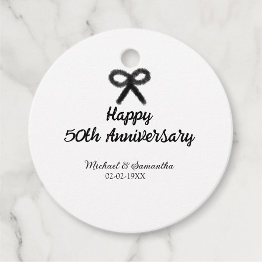 Happy 50. Jubiläum fügen Sie Pärchen Namen Datum H Geschenkanhänger (Vorderseite)