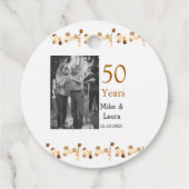 Happy 50. Jubiläum fügen Sie Pärchen Namen Datum H Geschenkanhänger (Rückseite)