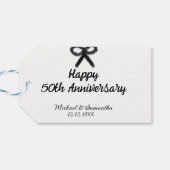 Happy 50. Jubiläum fügen Sie Pärchen Namen Datum H Geschenkanhänger (Rückseite Horizontal)