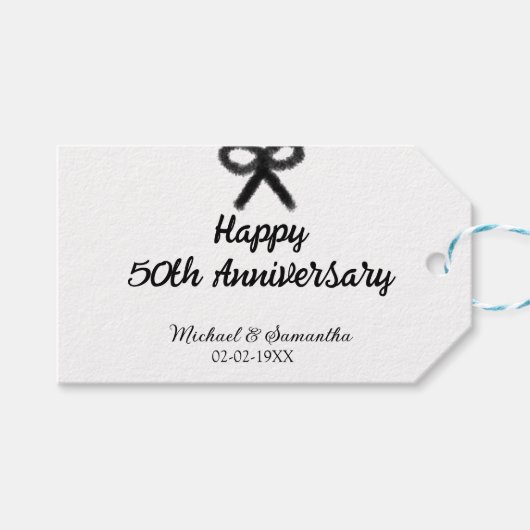 Happy 50. Jubiläum fügen Sie Pärchen Namen Datum H Geschenkanhänger (Vorderseite (Horizontal))