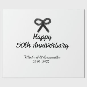 Happy 50. Jubiläum fügen Sie Pärchen Namen Datum H Geschenkpapier