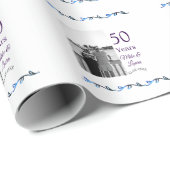 Happy 50. Jubiläum fügen Sie Pärchen Namen Datum H Geschenkpapier (Rolleneckpunkt)