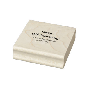 Happy 50. Jubiläum fügen Sie Pärchen Namen Datum H Gummistempel