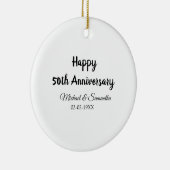 Happy 50. Jubiläum fügen Sie Pärchen Namen Datum H Keramik Ornament (Rechts)
