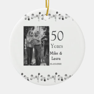 Happy 50. Jubiläum fügen Sie Pärchen Namen Datum H Keramik Ornament