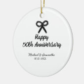 Happy 50. Jubiläum fügen Sie Pärchen Namen Datum H Keramik Ornament (Links)