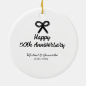 Happy 50. Jubiläum fügen Sie Pärchen Namen Datum H Keramik Ornament (Hinten)