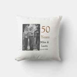 Happy 50. Jubiläum fügen Sie Pärchen Namen Datum H Kissen