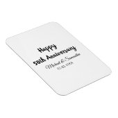 Happy 50. Jubiläum fügen Sie Pärchen Namen Datum H Magnet (Rechte Seite)