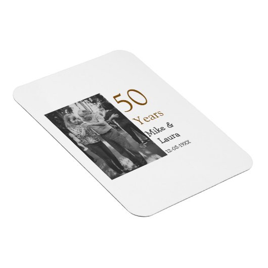 Happy 50. Jubiläum fügen Sie Pärchen Namen Datum H Magnet (Rechte Seite)