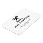 Happy 50. Jubiläum fügen Sie Pärchen Namen Datum H Magnet (Linke Seite)