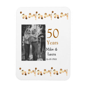 Happy 50. Jubiläum fügen Sie Pärchen Namen Datum H Magnet