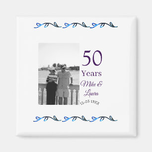 Happy 50. Jubiläum fügen Sie Pärchen Namen Datum H Magnet