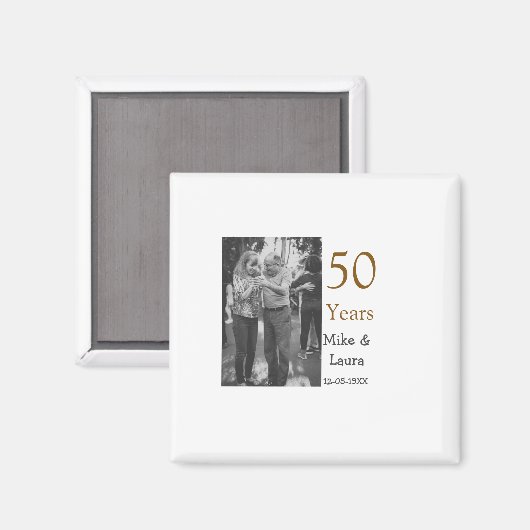 Happy 50. Jubiläum fügen Sie Pärchen Namen Datum H Magnet (Vorderseite/Rückseite)