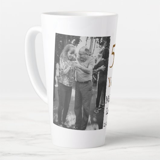 Happy 50. Jubiläum fügen Sie Pärchen Namen Datum H Milchtasse (Linke Ecke)