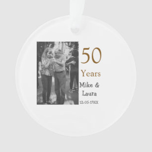 Happy 50. Jubiläum fügen Sie Pärchen Namen Datum H Ornament