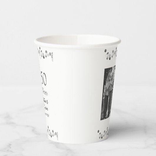 Happy 50. Jubiläum fügen Sie Pärchen Namen Datum H Pappbecher (Links)