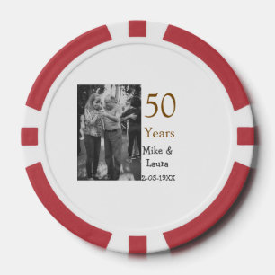 Happy 50. Jubiläum fügen Sie Pärchen Namen Datum H Pokerchips