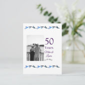 Happy 50. Jubiläum fügen Sie Pärchen Namen Datum H Postkarte (Stehend Vorderseite)