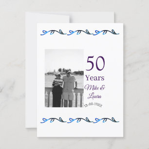 Happy 50. Jubiläum fügen Sie Pärchen Namen Datum H Postkarte