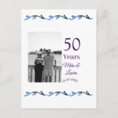 Happy 50. Jubiläum fügen Sie Pärchen Namen Datum H Postkarte (Vorderseite)