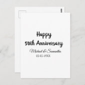 Happy 50. Jubiläum fügen Sie Pärchen Namen Datum H Postkarte (Vorne/Hinten)