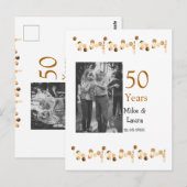 Happy 50. Jubiläum fügen Sie Pärchen Namen Datum H Postkarte (Vorne/Hinten)