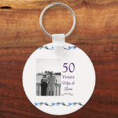 Happy 50. Jubiläum fügen Sie Pärchen Namen Datum H Schlüsselanhänger (Vorderseite)