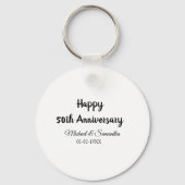 Happy 50. Jubiläum fügen Sie Pärchen Namen Datum H Schlüsselanhänger (Rückseite)