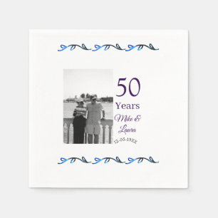 Happy 50. Jubiläum fügen Sie Pärchen Namen Datum H Serviette