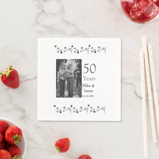 Happy 50. Jubiläum fügen Sie Pärchen Namen Datum H Serviette (Beispiel)